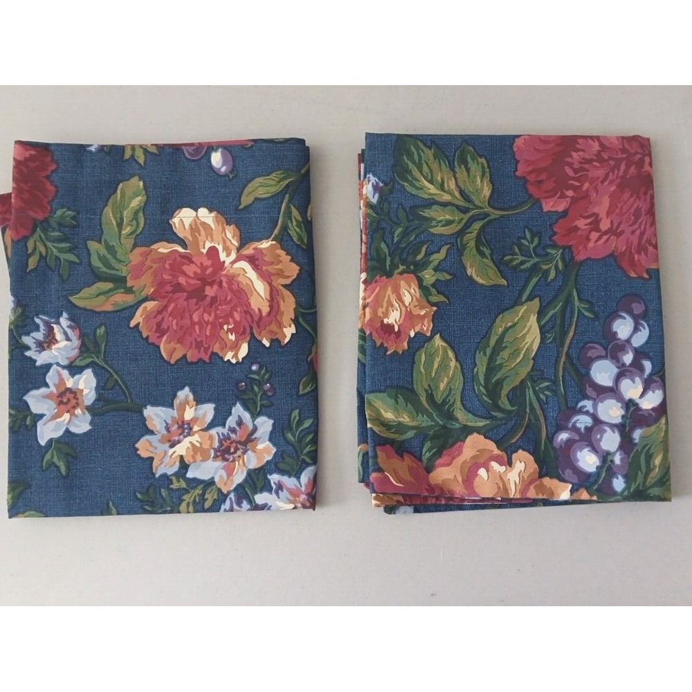 2 SPRINGS‎ Shams Pillowcases King NEW Blue Floral Botanical VTG Romantic Cottage